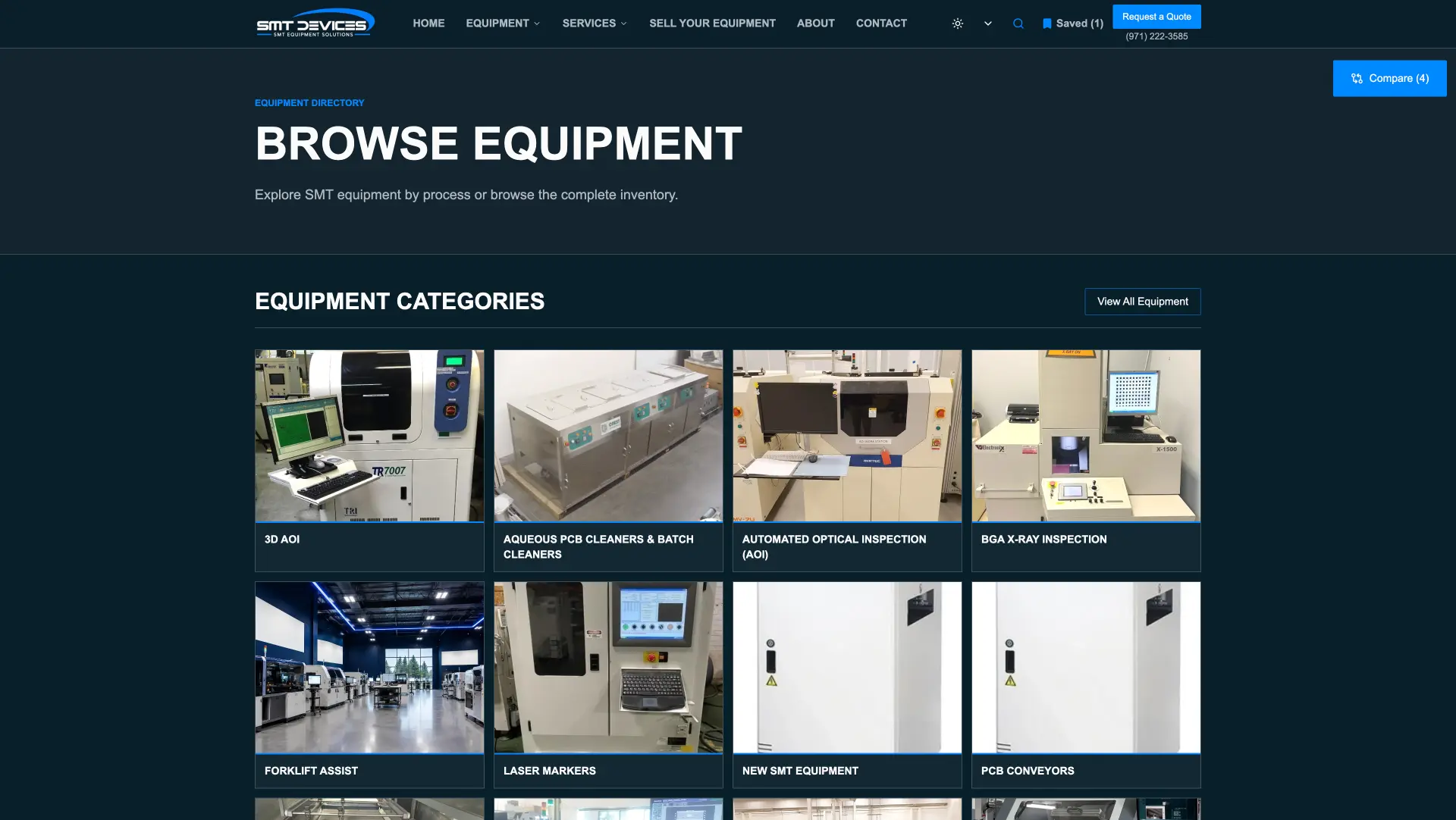 SMT Devices equipment directory after the Revitalized redesign