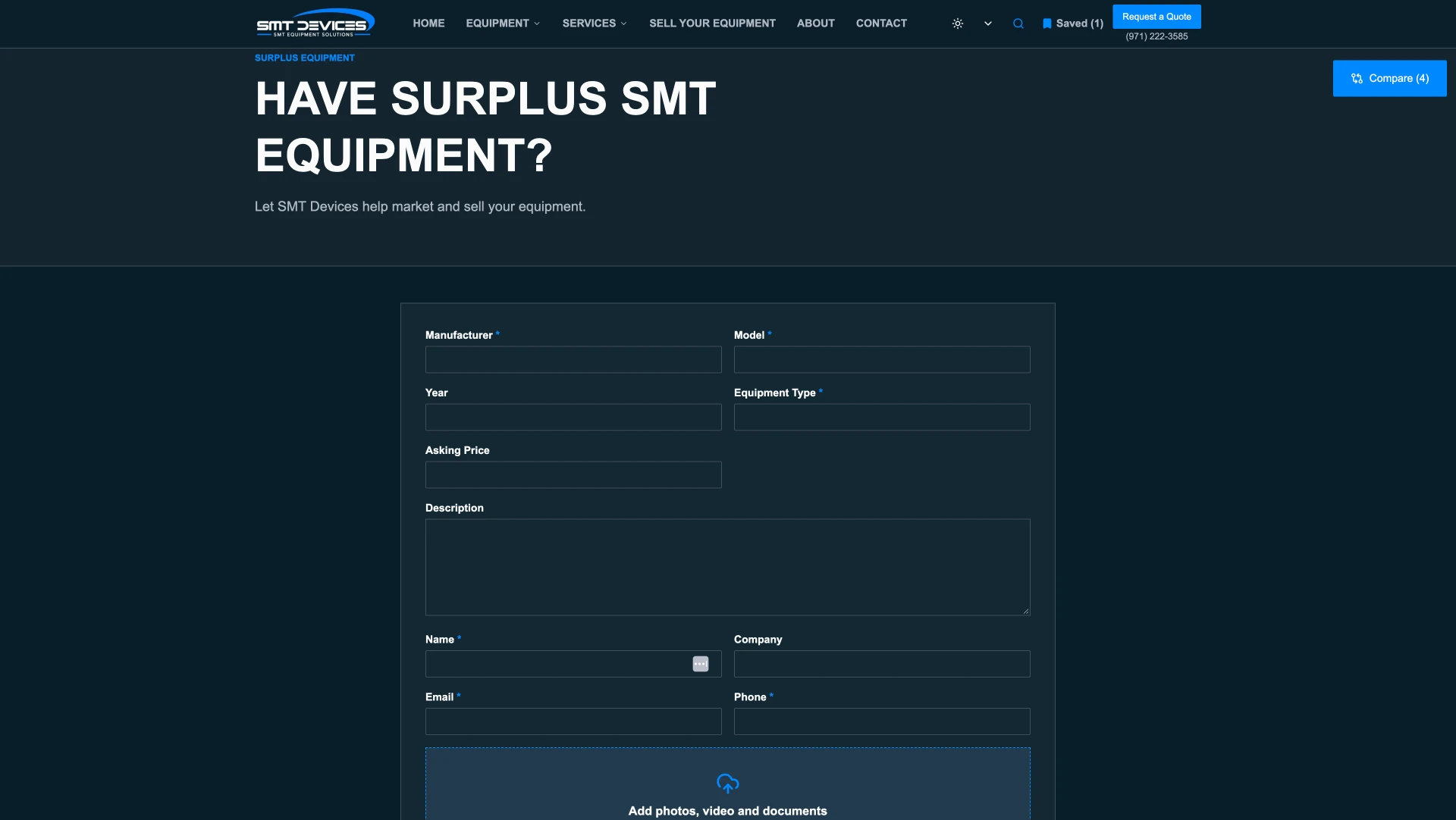 SMT Devices sell page after the Revitalized redesign